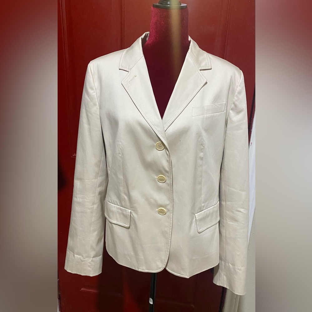 Talbots 16 cream blazer lined 3 buttons